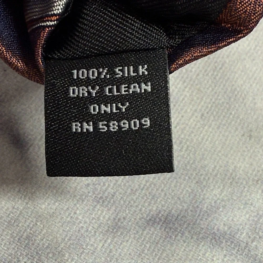 Murano Men's Silk Tie Bronze Striped‎ Made in USA 58